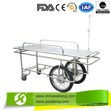 Chariot de transfert patient en acier inoxydable (grandes roues)